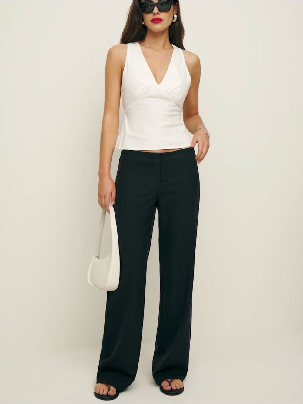 Reformation Vida Low Rise Pant Black